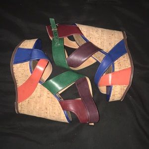 Multicolored cork wedges